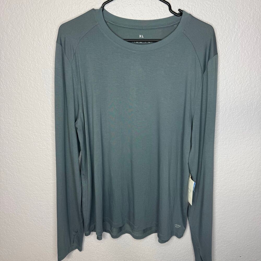 Free Fly Bamboo Shade II UPF 50+ Long Sleeve Shirt Women’s XL NWT Blue